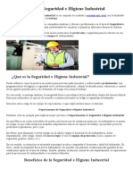 Aprende Qué Es La Seguridad e Higiene Industrial