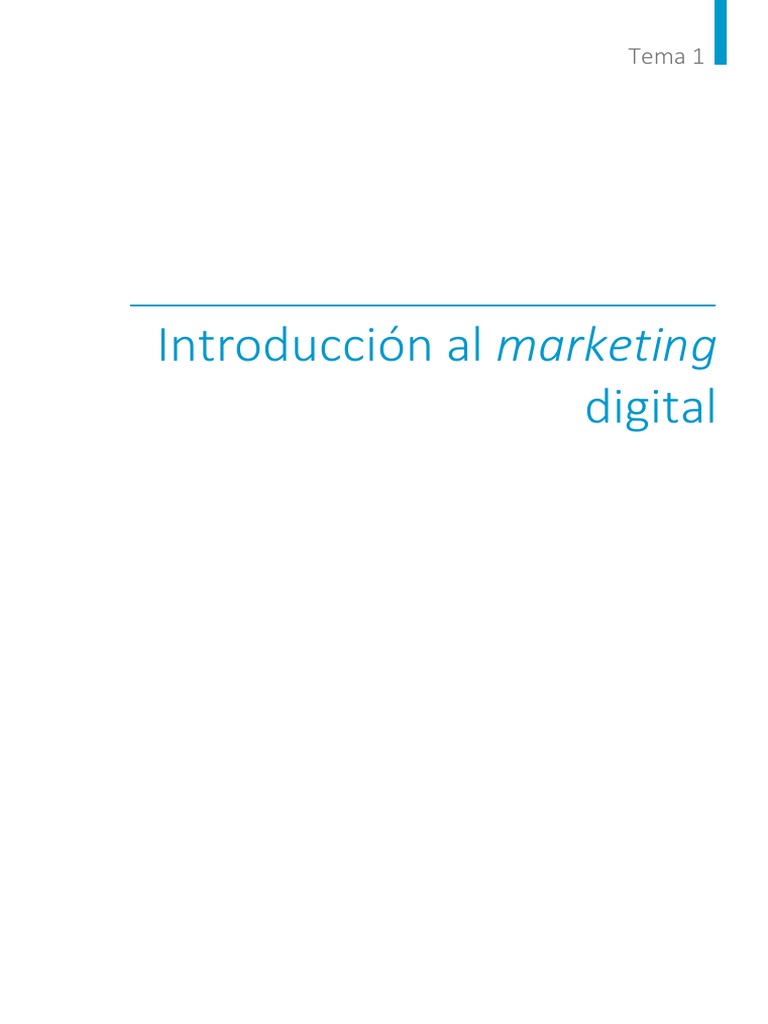 Tema 1 Introduccion Al Marketing Digital | PDF | Marketing | Internet