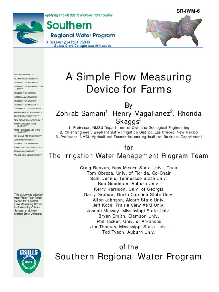 Flow Measuring Device PDF Flow Measurement Pipe (Fluid Conveyance)