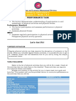 Peformance Task in Assessment On Physical Activities