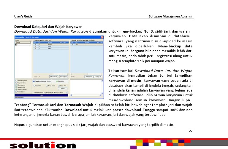 Panduan Software Manajemen Absensi | PDF