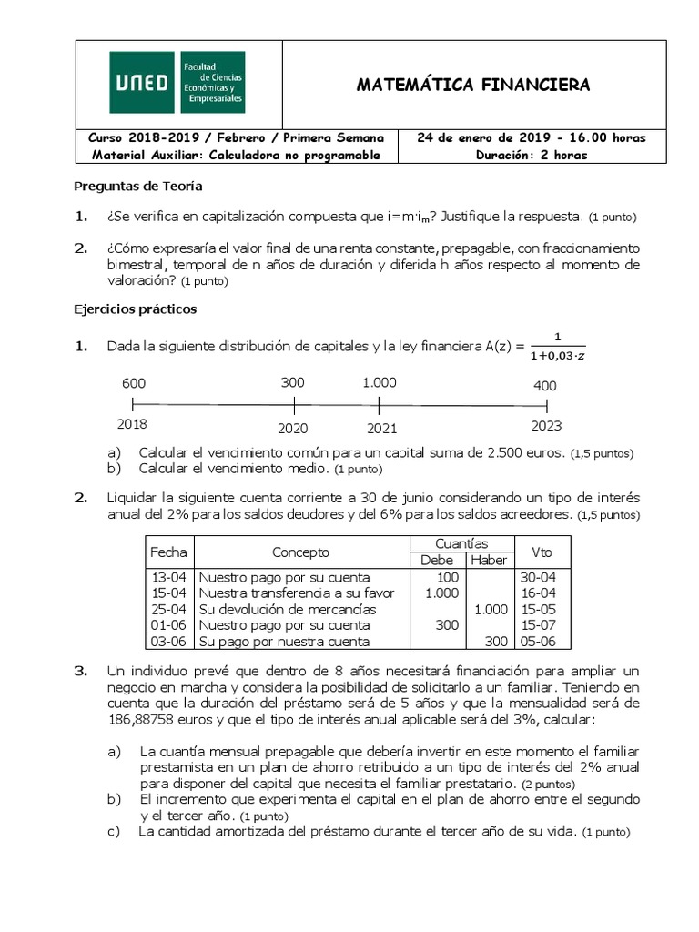 Matemática Financiera | PDF | Finanzas Matemáticas | Tasas de interés