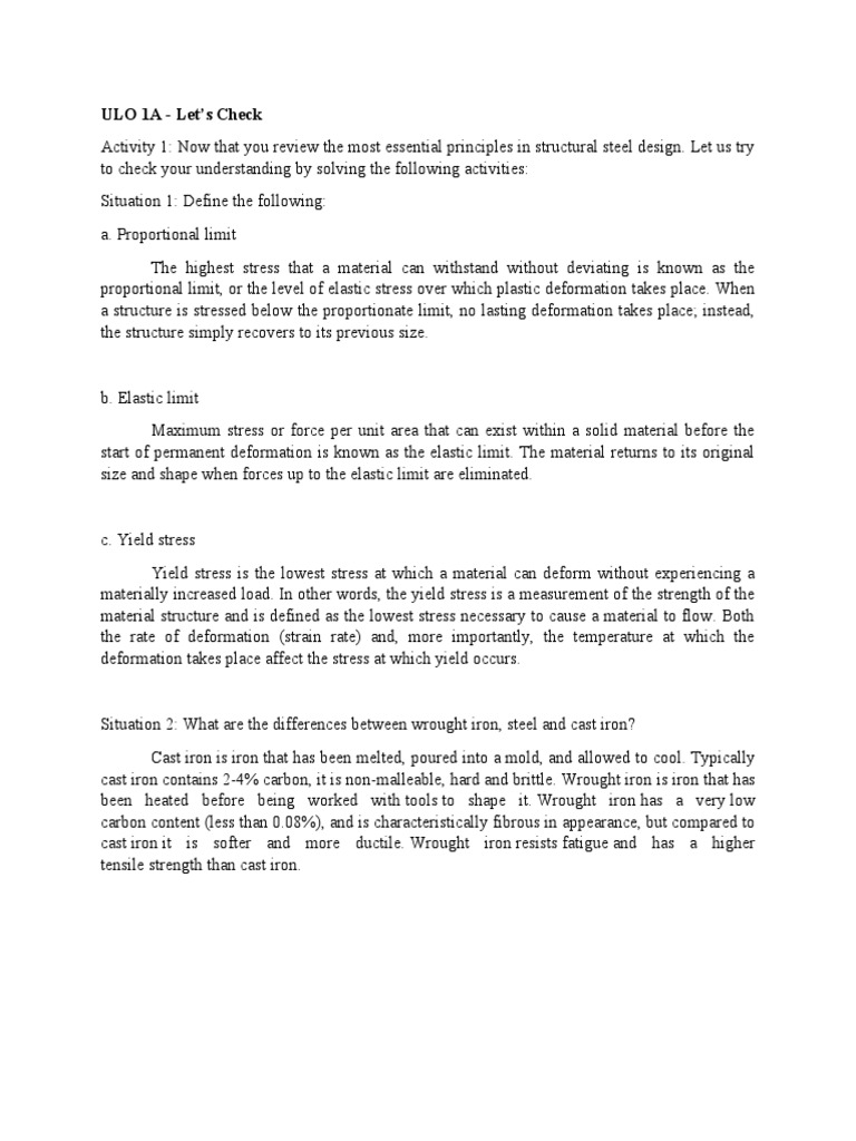 Structural Steel Design Exercises | PDF | Deformation (Engineering ...