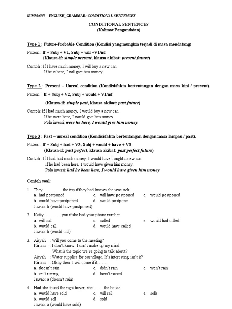 Conditional Sent Pdf