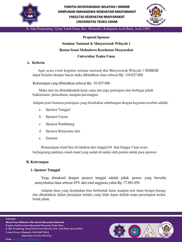 Proposal Sponsorship Seminar Nasional | PDF | Ilmu Sosial | Kesehatan ...