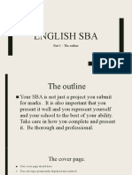 SBA Part 1 - The Outline