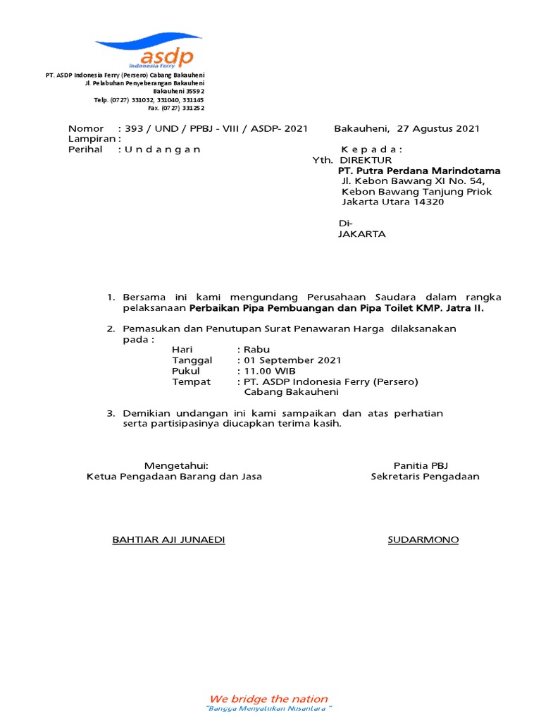(PBJ-101.00.04) Formulir Undangan Pengadaan Barang Dan Jasa | PDF