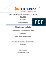 Nombre Del Trabajo: Universidad Cristiana Evangélica Nuevo Milenio Derecho