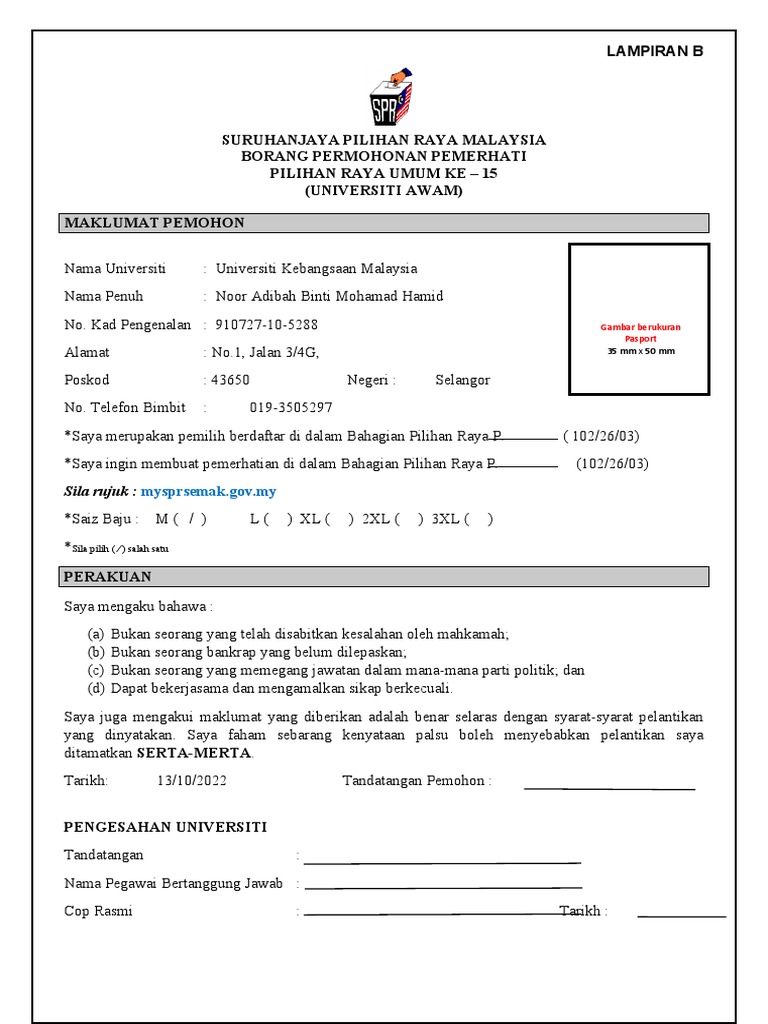 Suruhanjaya Pilihan Raya Malaysia | PDF