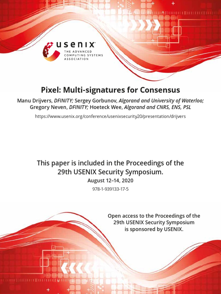 Pixel: Efficient Multi-Signatures for PoS | PDF | Cryptography | Security