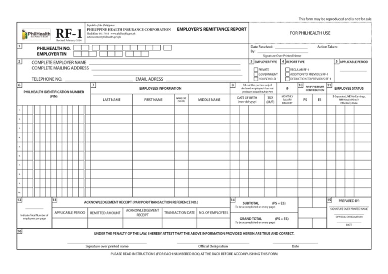 Rf1 philhealth pdf