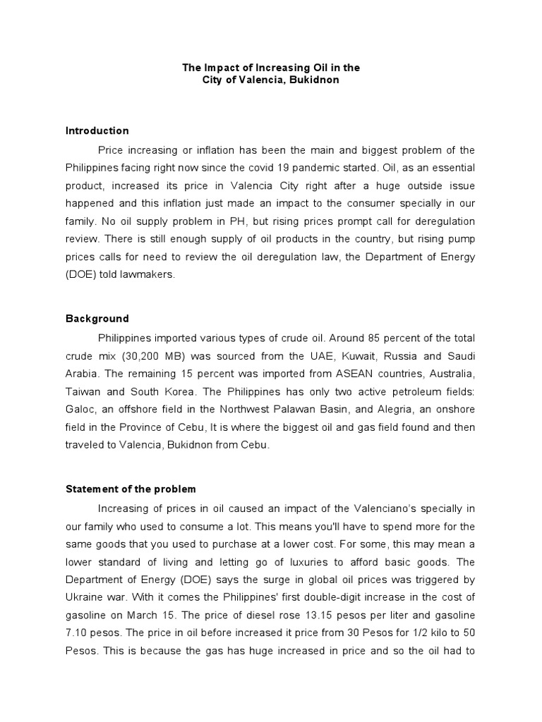 The Impact of Increasing O | PDF | Cost Of Living | Petroleum