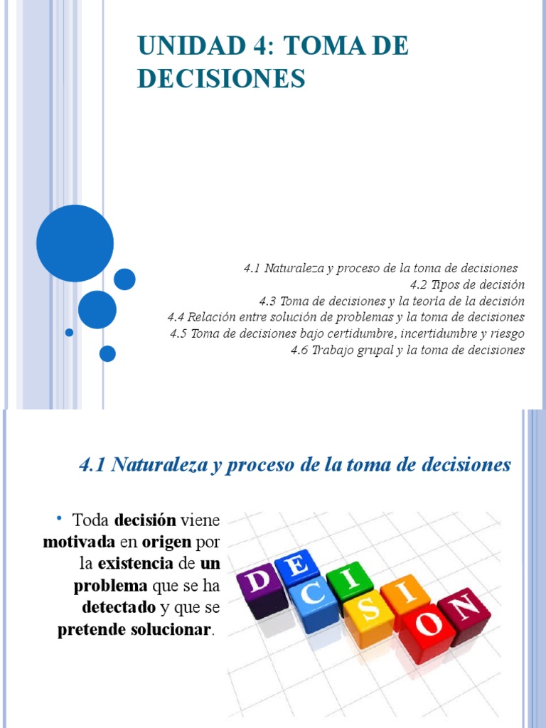 Toma de Decisiones: Tipos y Procesos | PDF | Toma de decisiones | Sicología