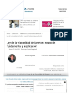 Ley de La Viscosidad de Newton - Ecuación Fundamental y Explicación