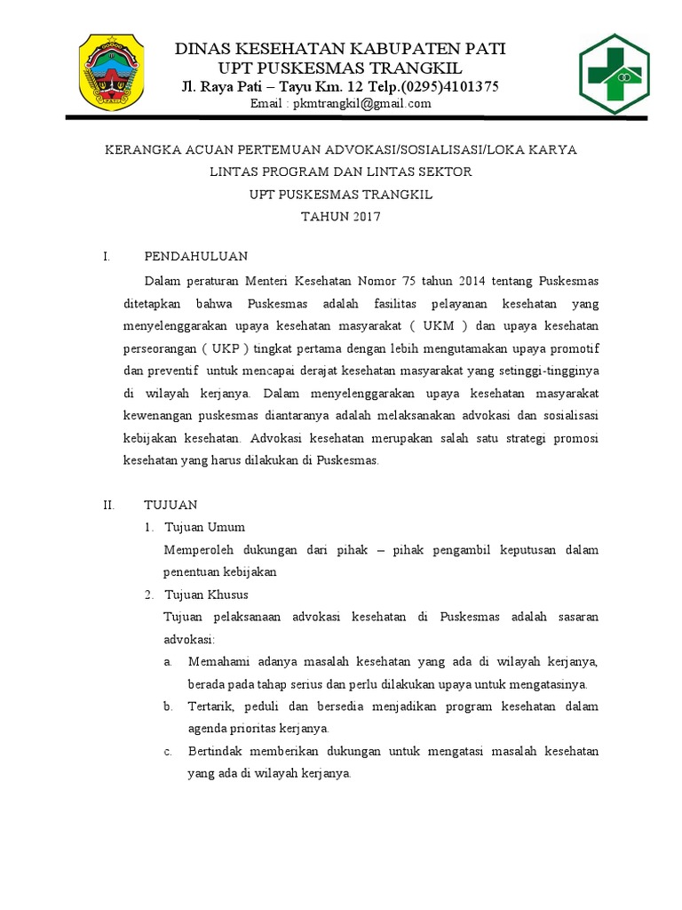 Kerangka Acuan Pertemuan Advokasi Ii | PDF
