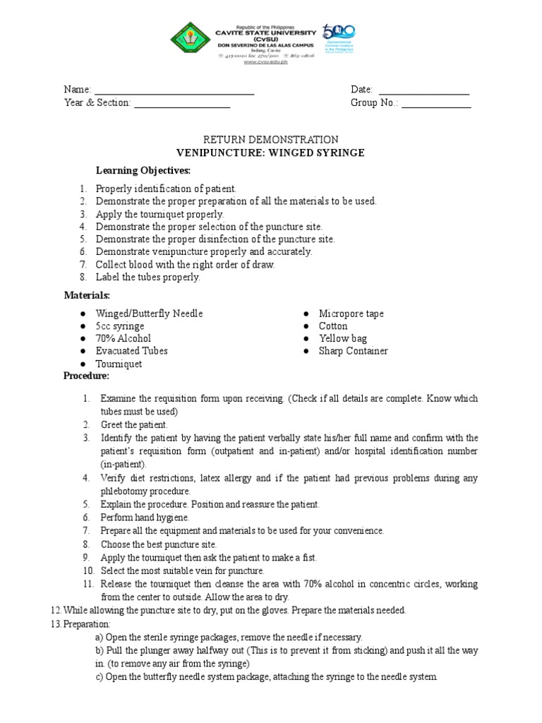 Proper Venipuncture Technique A StepbyStep Demonstration of Blood