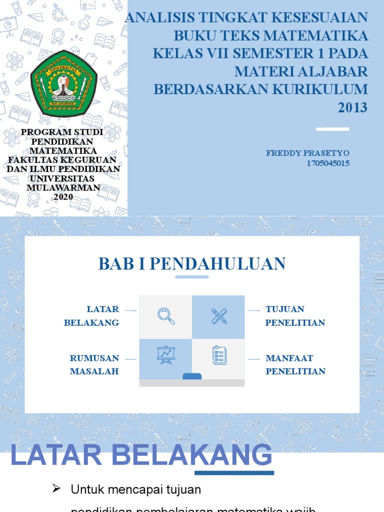 Program Studi Pendidikan Matematika Fakultas Keguruan Dan Ilmu ...