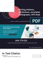 Writing Citations, Attributions, Annotated Bibliography, APA Style