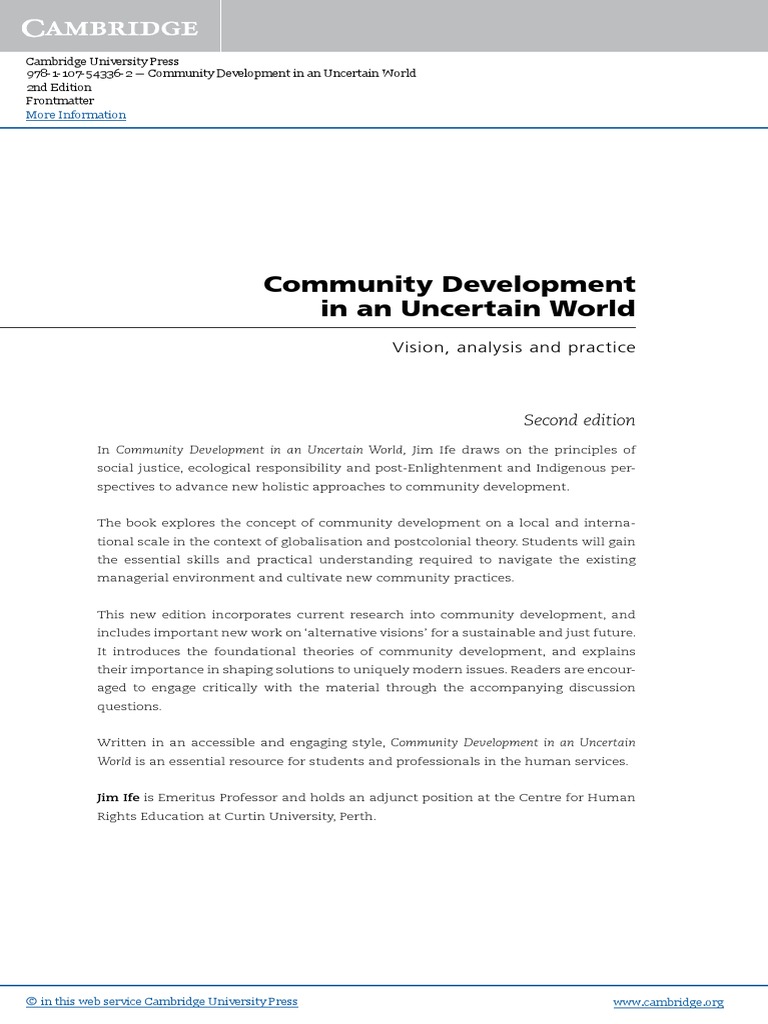Community Development in An Uncertain World - Abstract | PDF ...