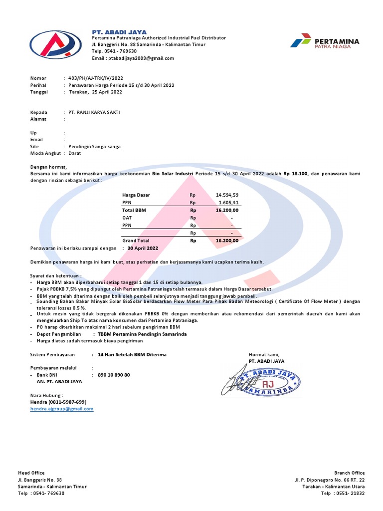 PT. Ranji Karya Sakti | PDF