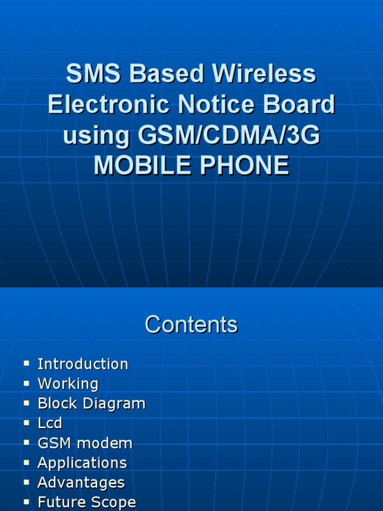 SMS Based Wireless Electronic Notice Board Using GSM PDF Modem