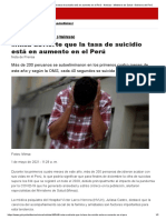 Minsa Advierte Que La Tasa de Suicidio Está en Aumento en El Perú - Noticias - Ministerio de Salud - Gobierno Del Perú