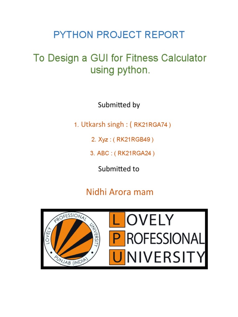 Python Project Report | PDF | Graphical User Interfaces | Python ...