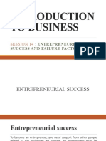 Session 14 - Entrepreneurial Success and Failure Factors