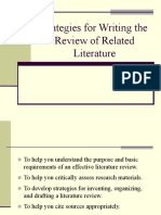 Strategies For Writing The Review of Related Literature