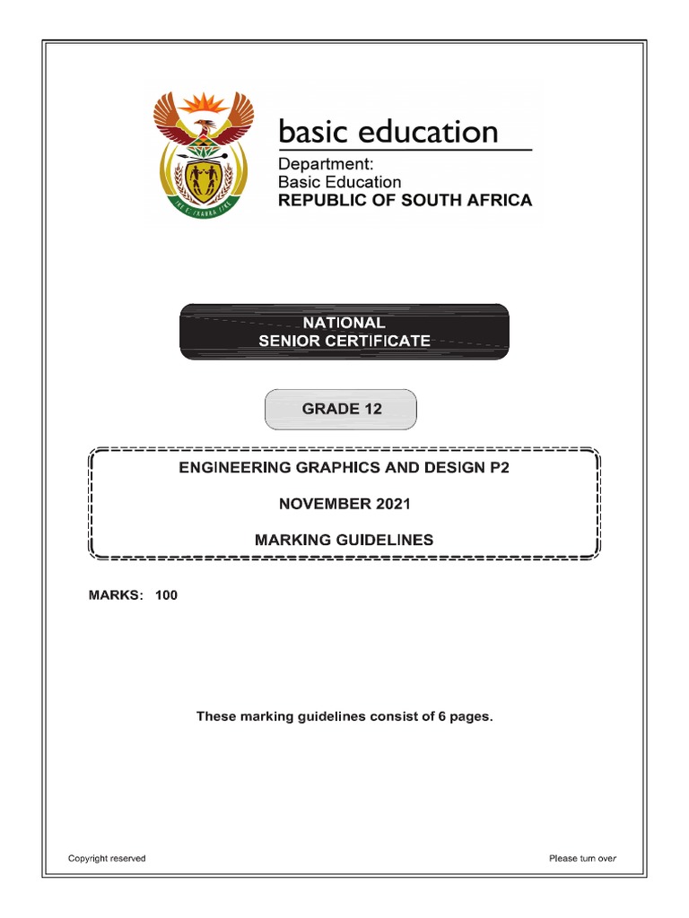 Engineering Graphics & Design P2 Nov 2021 MG Eng | PDF