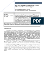 An Analysis of Student's Error in Writing Procedure Text at Grade XI in SMK Muhammadiyah 1 Bambanglipuro