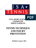 Tennis Technique and Injury Prevention