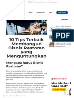 10 Tips Terbaik Membangun Bisnis Restoran Yang Menguntungkan