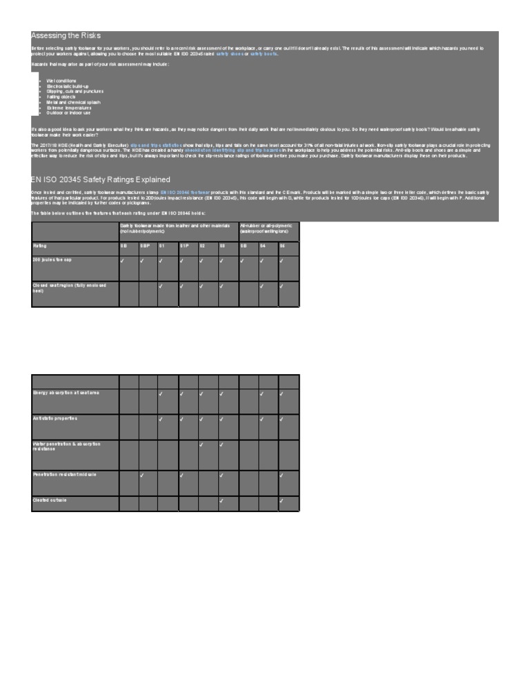 PPE Foot Protection Checklist 5/18 | PDF | Shoe | Risk