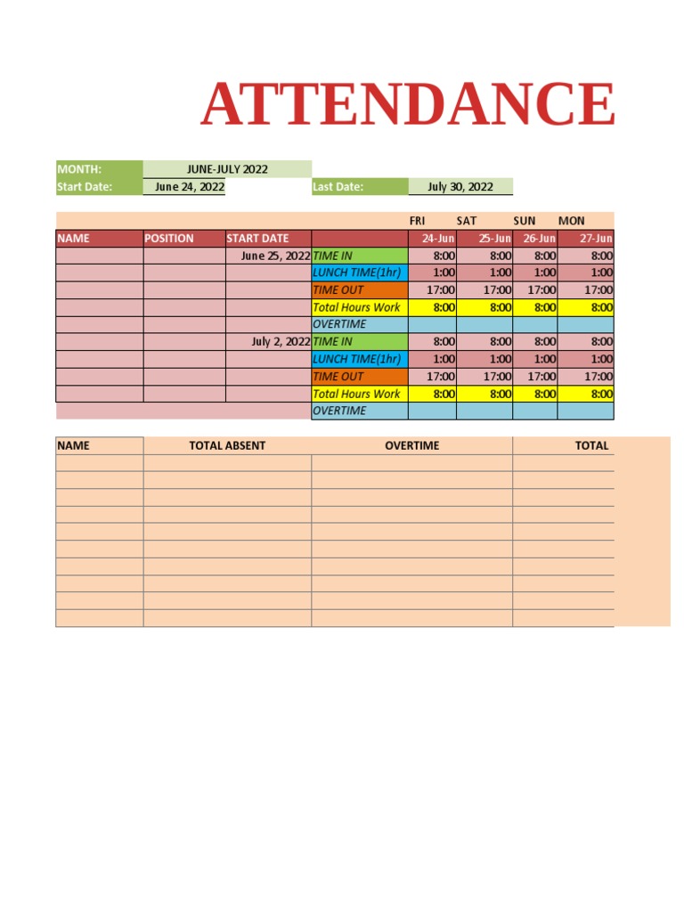 Attendance Sheet | PDF