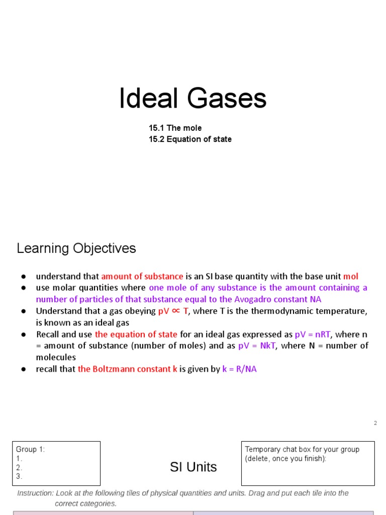 Kami Export - 1 - 12A Ideal Gas | PDF | Gases | Mole (Unit)