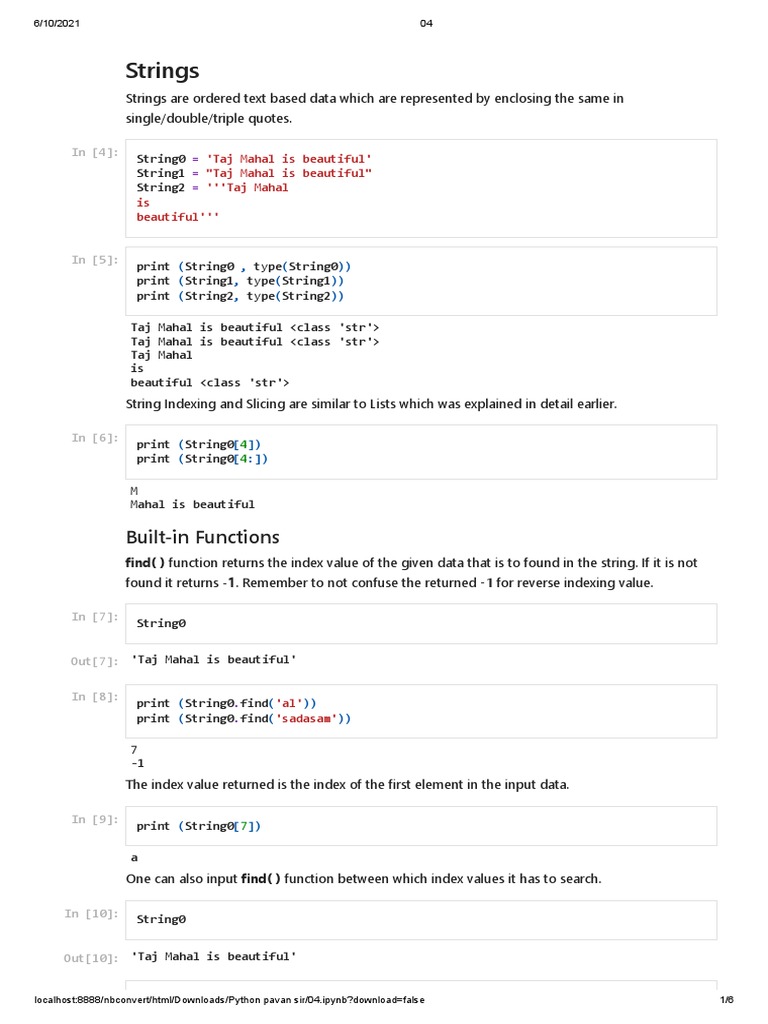 Strings: Built-In Functions | PDF | Function (Mathematics) | String ...