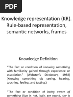 Knowledge Representation (KR) - Rule-Based Representation, Semantic Networks, Frames