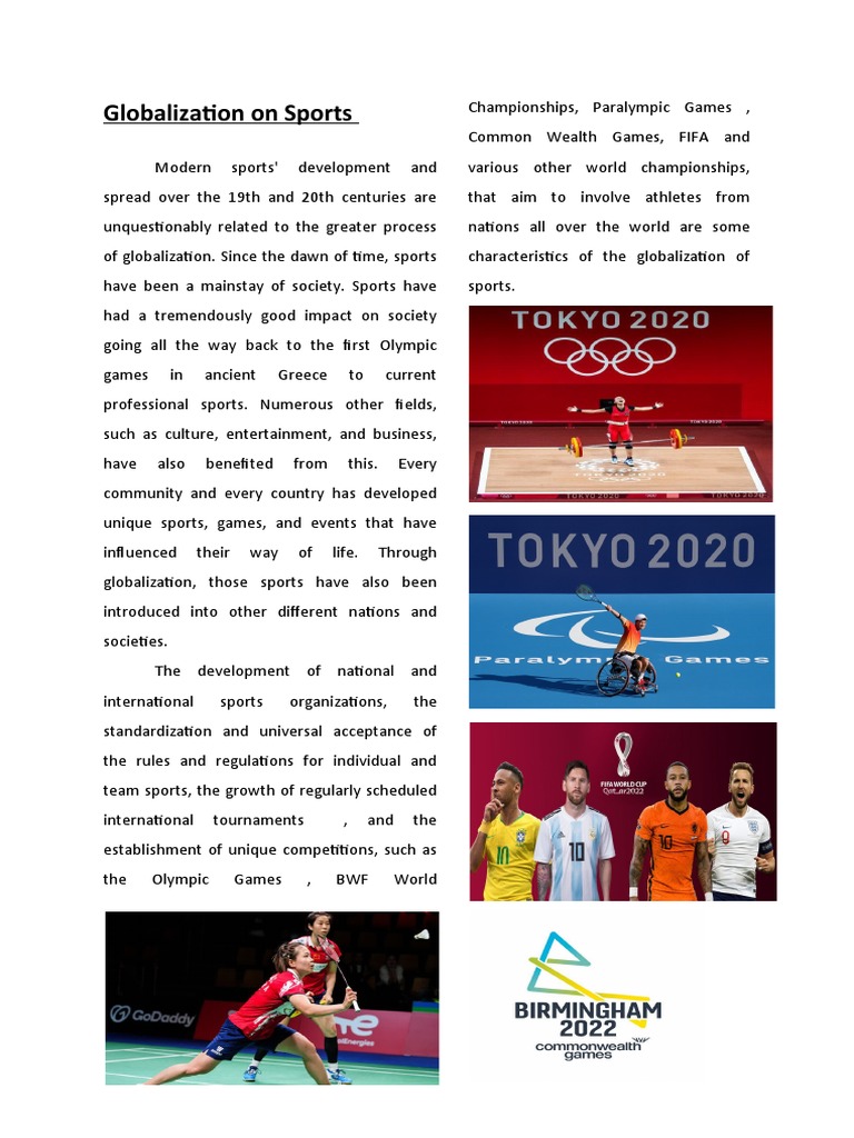 Globalization of SPORTS PDF Sports Globalization