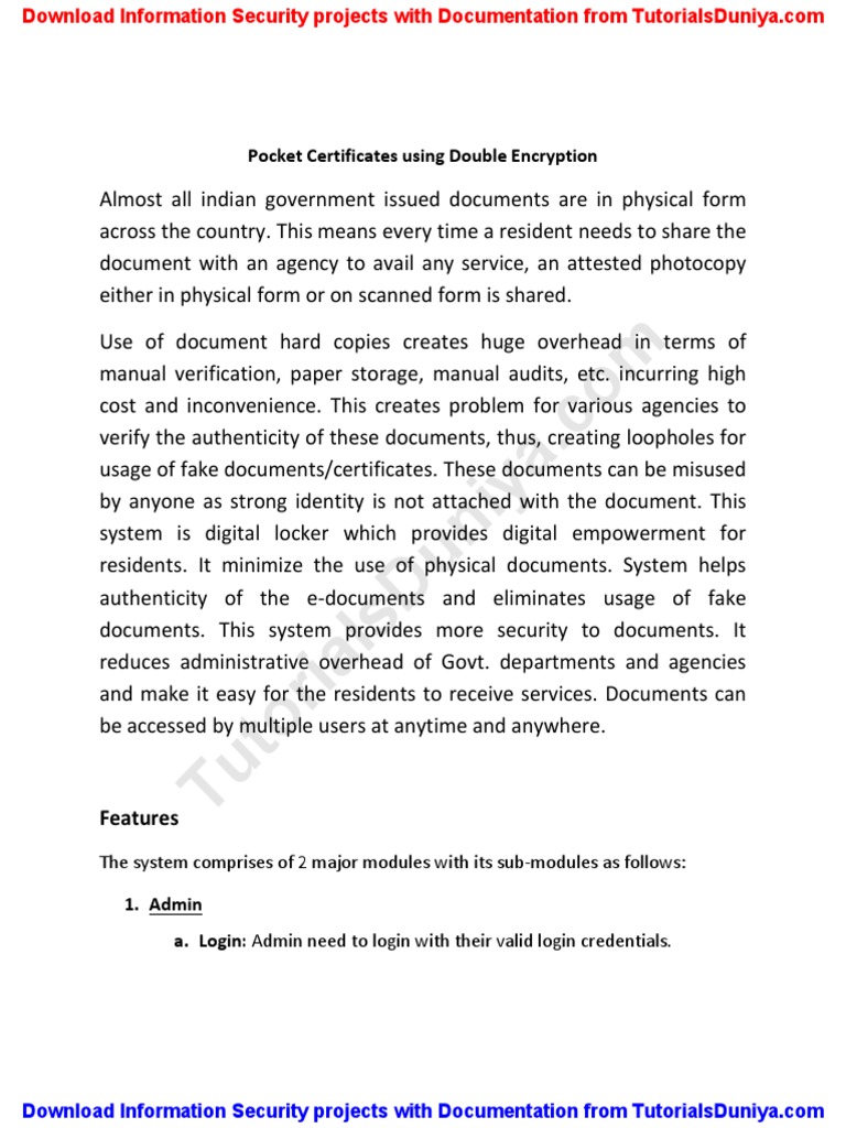 Pocket Certificates Using Double Encryption Information Security ...