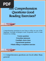 Are Comprehension Questions Good Reading Exercises