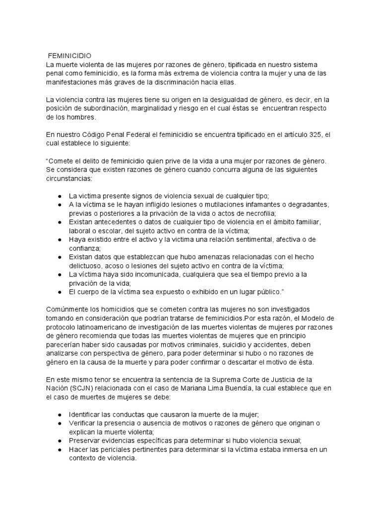 Tipos y causas del feminicidio en México | PDF | La violencia contra ...
