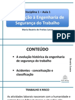 Disciplina 1 - Aula 1 - Introd. À Eng. Seg. Trabalho