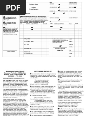 auto repair invoice 28