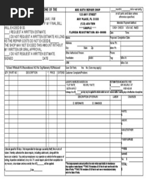 Auto Repair Invoice 12