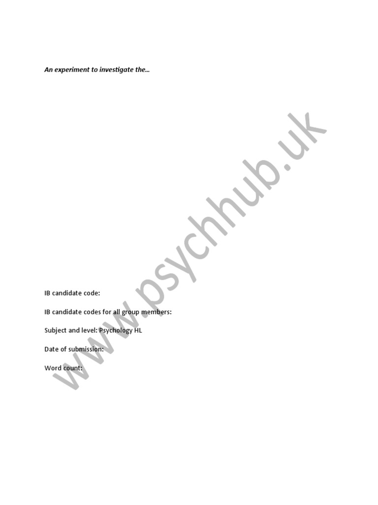 Psychology IA Structure and Guidelines | PDF | Statistics | Hypothesis