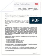 E211 Income Taxes - Provision To Return Policy