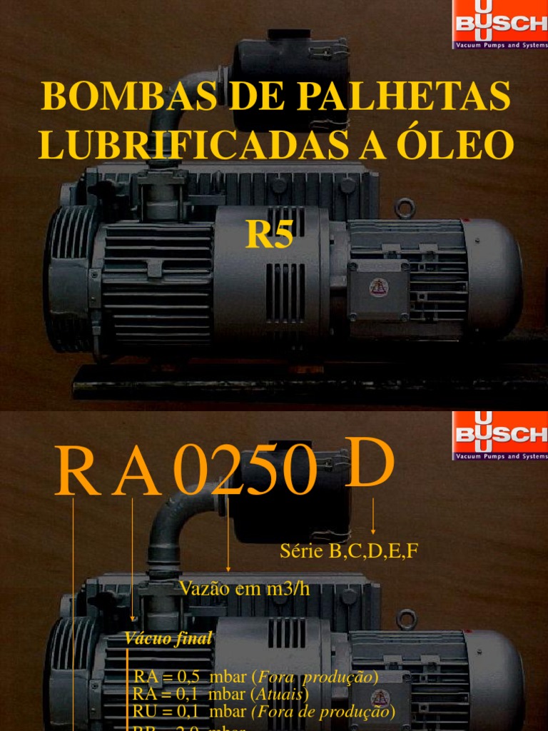 Bombas Busch R5 | PDF | Óleo de motor | Motores