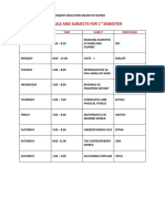 Schedule For 1st Semester Ni Ayban Pogi XD