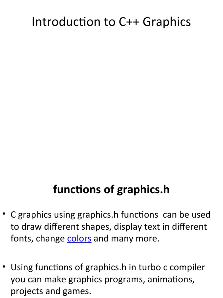 Introduction To C++ Graphics | PDF | Graphics | Geometry
